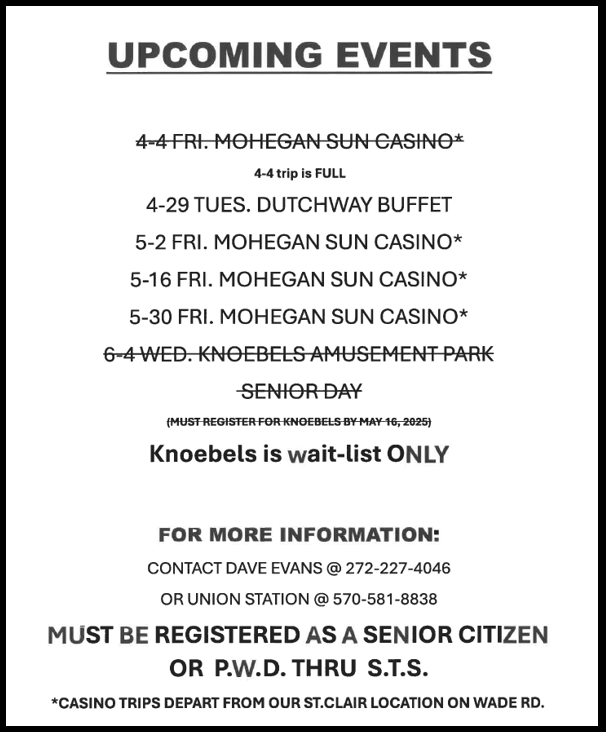 Upcoming Group Trips for STS
